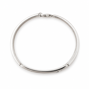 925 Sterling <b>Silver</b> Diamond Cubic Zirconia Bracelet High Polish Modern <b>Mens</b> Unisex <b>Bangle</b> for Wedding Party Daily Wear Gift - Product Image 3