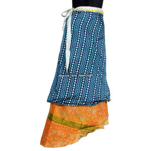 Beach Wear Vintage Silk Magic Long Length Wrap <b>Skirt</b> <b>Boho</b> Stylish Multi Color Summer Wear Comfortable Fashion <b>Boho</b> Hippie Free - Product Image 3