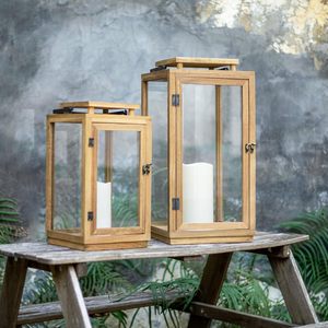 New Arrival Wood <b>Lanterns</b> Decorative with Flameless <b>Candles</b> Decorative <b>Lanterns</b> for Home Decor Indoor Outdoor - Product Image 2