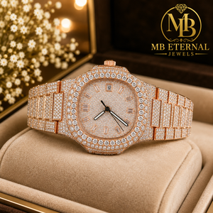 Reloj de Lujo Cuadrado de Acero Inoxidable con Cuarzo, Esfera con Números Romanos, Movimiento ETA, Cierre Desplegable, 41 mm, Tono Oro Rosa, Unisex - Product Image 1