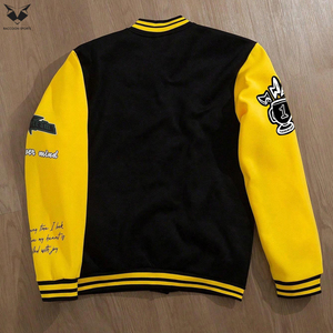 High Demand Product Outer Wear Men's Plus Size Color Block Slogan Print Applique Latest Style College Baseball Varsity <b>Jackets</b> - Product Image 2