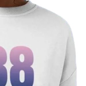 เสื้อสเวตเชิ้ตผู้หญิงสีขาวลายกราฟิกปี 1938 สีชมพูไล่เฉดสีฟ้า พิมพ์ลาย แขนยาว คอกลม สวมใส่สบาย แฟชั่นขายส่งเสื้อผ้า - Product Image 4