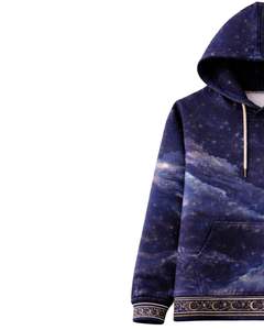 <b>Navy</b> Blue Galaxy Print Hoodie And Jogger Set For Women Men Soft Fleece Pullover <b>Sweatshirt</b> Matching Pants Streetwear Style Cozy - Product Image 3