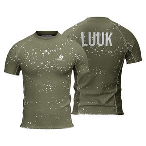 T-shirt de compression athlétique personnalisé à manches courtes et col rond, sublimé, pour la performance sportive et les loisirs - Product Image 3