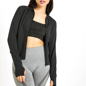 Veste de sport pour femme à manches longues, respirante et à séchage rapide, avec fermeture éclair sur le devant, en Spandex/Nylon, style Lulu, haute qualité, vente en gros 2026 - Product Image 5