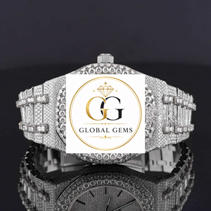 Hot Sale Elegant Luxury Moissanite Diamond Analog Watch Japan Movement Band Width Stainless Steel Case Available for Sale - Product Image 1