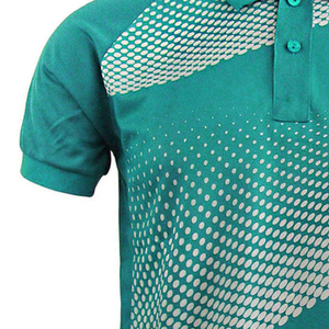 Polo Deportivo para Hombre, Manga Corta, Diseño de Puntos, Impresión Digital, Secado Rápido, Tejido de Punto, 100% Poliéster, Verde - Product Image 4