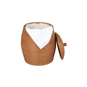 Round Rattan <b>Basket</b> <b>with</b> a rounded center and <b>lid</b> Handmade Storage <b>Basket</b> Wholesale eco-friendly Made in Viet Nam - Product Image 4