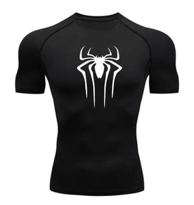 Camiseta de Compresión de Manga Larga para Hombre, Ecológica, Personalizada, con Logotipo de Araña Blanca Estampado en la Parte Delantera, de Secado Rápido, Spandex/Poliéster - Product Image 6