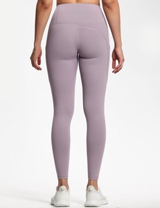 Pantalones de Yoga de Cintura Alta a la Moda para Mujer, Leggings Elásticos con Patrón Sólido para Entusiastas del Fitness con Estilo - Product Image 3