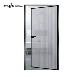 매우 좁은 프레임 단방향 이중 유리 프렌치 스윙 욕실 용 알루미늄 여닫이 문