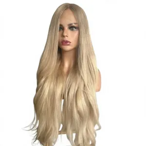 Perruques Lace Front Longues Ondulées Blond Cendré avec Mèches, Cheveux Vierges Ondulés Effet Eau, Vente en Gros - Product Image 3