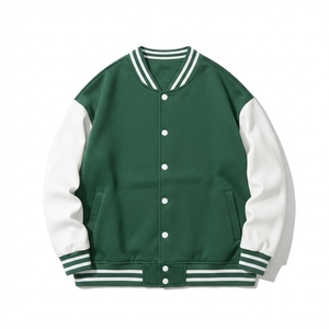 Premium Quality Leather & Wool Varsity <b>Jacket</b> Waterproof Windproof V-Neck Baseball Style Autumn <b>Men's</b> Clothing Sale - Product Image 1