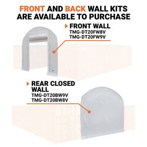 Tenda Container a Doppia Struttura Serie Pro 20FT X 40FT con Copertura in PVC Resistente da 17 oz TMG DT2041CV - Riparo per Stoccaggio - Product Image 3