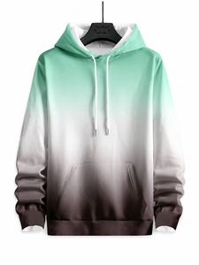 Sudadera con Capucha Unisex de Color Degradado, Corte Holgado, Informal, de Algodón Tejido, Manga Larga con Bolsillo, Ropa de Invierno de Secado Rápido - Product Image 1