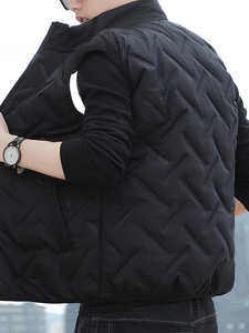 แจ็กเก็ตเสื้อกั๊กแฟชั่นลำลองของผู้ชายใหม่กันลมไซส์ใหญ่พิเศษเสื้อกั๊กเดินป่าแบบลำลอง - Product Image 3