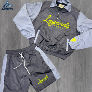 Latest Fully Custom logo High Quality Streetwear Outerwear <b>Set</b> Men's New Design Waterproof Shorts Jacket Windbreaker Shorts <b>Sets</b> - Product Image 5