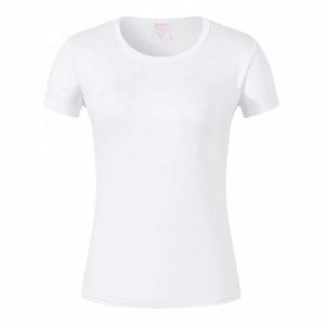 OEM personalizado de las mujeres de color sólido de la camiseta de la pantalla impresa 100% de algodón orgánico Slim Fit transpirable Casual diseñador de los clientes - Product Image 1
