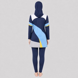 Ensemble burkini modeste pour femme, couvrant entièrement le corps, protection UV, manches longues, maillot de bain décontracté, taille OEM, polyester/nylon - Product Image 6