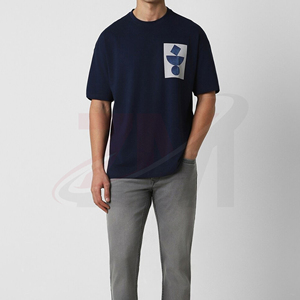 Camiseta Casual Extra Grande para Hombre ZM, Manga Corta, Cuello Redondo, Color Sólido, Algodón Transpirable, Corte Regular - Product Image 3