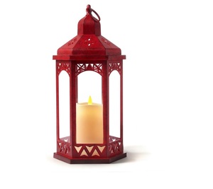 Wholesale Bulk Selling <b>Red</b> Color Metal & Glass Lantern Portable Metal <b>Candle</b> Lantern With <b>Red</b> Finish for Home & Garden - Product Image 1