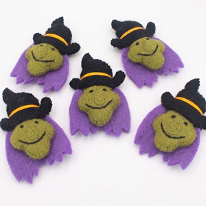 Handmade Wool Felt Halloween <b>Witch</b> Bag Charm Soft Eco-Friendly <b>Decorative</b> Keychain Custom Color Gift Accessory - Product Image 4