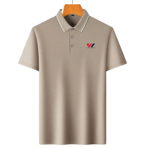 Polo de Manga Corta para Hombre, Tejido, Casual, con Cuello de Botones, Logotipo Bordado, Servicio OEM Personalizado, Calidad Premium, Cómodo - Product Image 4