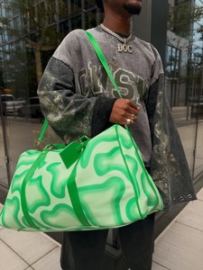 Sac de voyage en cuir vert de luxe fait main de qualité supérieure, finition raffinée, grande capacité, fermeture éclair, sac de sport décontracté - Product Image 3