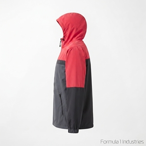 เสื้อแจ็คเก็ตผู้ชายมีฮู้ด ป้องกันลม สีแดง เทา ดำ ผ้าไนลอน สไตล์สปอร์ต สำหรับฤดูใบไม้ร่วง ปิดซิป ทรงปกติ - Product Image 3