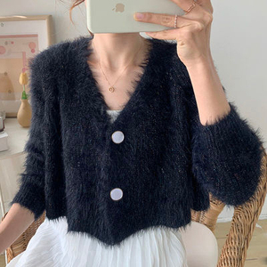 Women's Embroidered V-neck Knit <b>Cardigan</b> <b>Sweater</b> Long Sleeve Open Front Casual Fashion Outerwear Soft Warm Autumn Winter Coat - Product Image 1