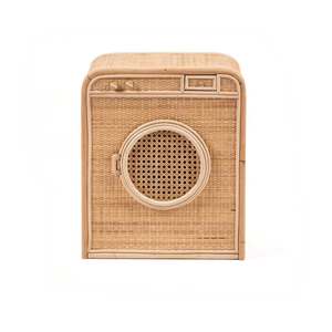 Lave-linge miniature pour enfants, jouet interactif fait main en rotin, machine à laver pour enfants - Product Image 4