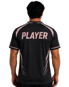 Black Pink Men Performance T Shirt Short Sleeve Sports Jersey Quick Dry Breathable <b>Athletic</b> Gym Training Workout Custom Tee Top - Product Image 2