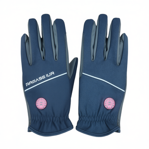 <b>Equestrian</b> Gloves Stretch Polyester Back Durable Synthetic Leather Palm Non Slip Grip Touch Index Finger - Product Image 2