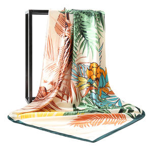 Écharpe longue en <span class=keywords><strong>soie</strong></span> à imprimé plumes de paon <span class=keywords><strong>vert</strong></span> <span class=keywords><strong>émeraude</strong></span> pour femmes, hijab musulman et grand <span class=keywords><strong>foulard</strong></span> décoratif pour soirée - Product Image 4