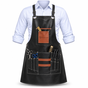 Tablier en toile sans manches avec plusieurs poches pour barbiers et toilettage d'animaux – Classique, réutilisable, tissé, pour usage quotidien - Product Image 1