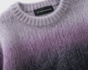 Pull en mohair tricoté ombré pour homme KP International, en laine et acrylique, à rayures, anti-plis, manches standard, coupe classique, pour l'hiver - Product Image 3