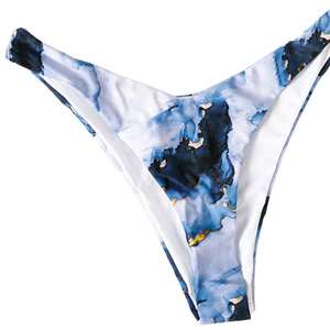 Conjunto de Bikini con Estampado a Cuadros para Mujer, Top Triangular con Cuello Halter, Braguita Tipo Tanga, Traje de Baño Elástico de Dos Piezas, Ropa de Playa Ecológica - Product Image 5