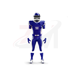 Conjunto de Uniforme de Fútbol Americano Azul y Blanco con Estampado por Sublimación, Transpirable, Talla Adulto para Hombre, Servicio OEM, Nueva Llegada, Marca Personalizada - Product Image 2