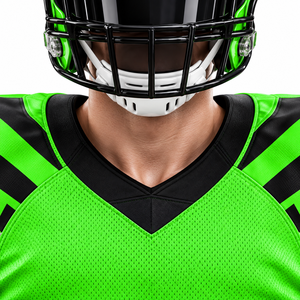 Ensemble d'uniformes de football américain personnalisés Vert néon et noir avec pantalon rembourré Nom et numéro personnalisés Protection UV Écologique - Product Image 4