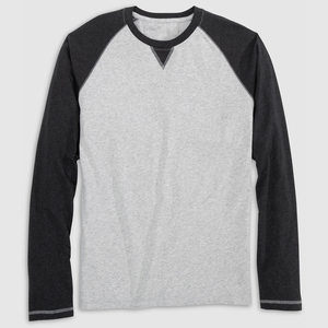 Camiseta de Béisbol Casual de Manga Larga para Hombre, con Cuello Ribeteado en Contraste, 100% Algodón Jersey Transpirable, Personalizada al por Mayor - Product Image 1