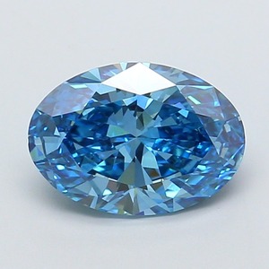 Diamant ovale CVD de 2,31 carats, cultivé en laboratoire, couleur bleu vif fantaisie, clarté VS1, polissage excellent, pierre précieuse de luxe premium, pierre non montée - Product Image 1
