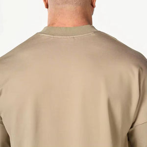 Camiseta de Manga Corta para Hombre, Talla Grande, Tejida, con Estampado Sólido, 100% Algodón, Cuello Redondo, Transpirable, Anti-UV, Ecológica, Personalizable - Product Image 3