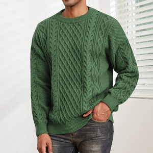 Premium Quality Customizable Men's Knitted Sweaters Anti-Wrinkle 100% Cotton Wholesale O-Neck Long Sleeve Men's Sweaters - Product Image 3