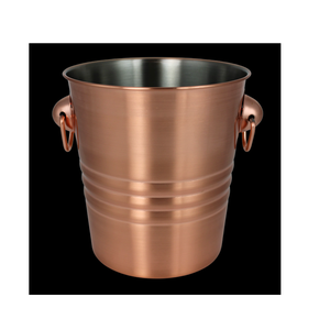 Seau à glace en cuivre en gros avec couvercle en acier, logo personnalisé pour bar, seau de refroidissement pour boissons et vin, support de bouteille, bacs à boissons - Product Image 5