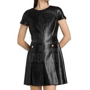Vestido Lápiz de Cuero Genuino Transpirable de Último Diseño para Mujer, Ajuste Cómodo, Ideal para el Trabajo - Product Image 3