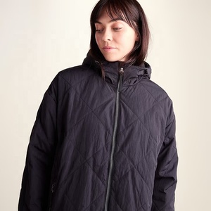 Manteau long matelassé en polyester, imperméable, à capuche, fermeture éclair, pour femme, léger, pour l'hiver - Product Image 2