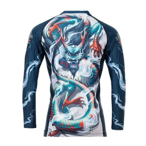 Econex Sports T-shirt de compression unisexe à manches courtes, impression par sublimation, séchage rapide, Spandex Polyester, motif vague bleue - Product Image 3