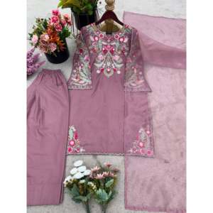 Women's Beautiful <b>Top</b>-Bottom and Fancy Dupatta Set for Parties - Product Image 4