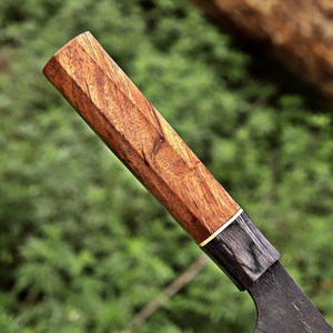 Couteau de chef artisanal sur mesure en acier à haute teneur en carbone avec manche en bois d'olivier et étui en cuir – Meilleur fournisseur - Product Image 4