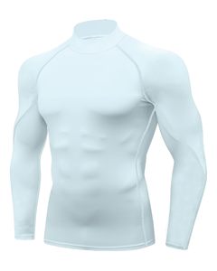 Men Running Compression Shirt MMA Rash Guard Turtle Neck <b>Long</b> <b>Sleeve</b> Athletic <b>Base</b> <b>Layer</b> Rash Guard For Gym Training Cycling Top - Product Image 1